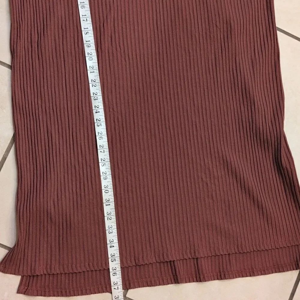 Eileen Fisher Ribbed Crew Neck Dress Terra Cotta size L - Picture 8 of 12